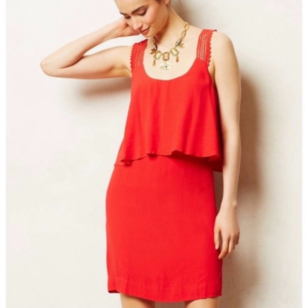 LF CHERISH BOHO ETHEREAL STRETCH RED DRESS S USA